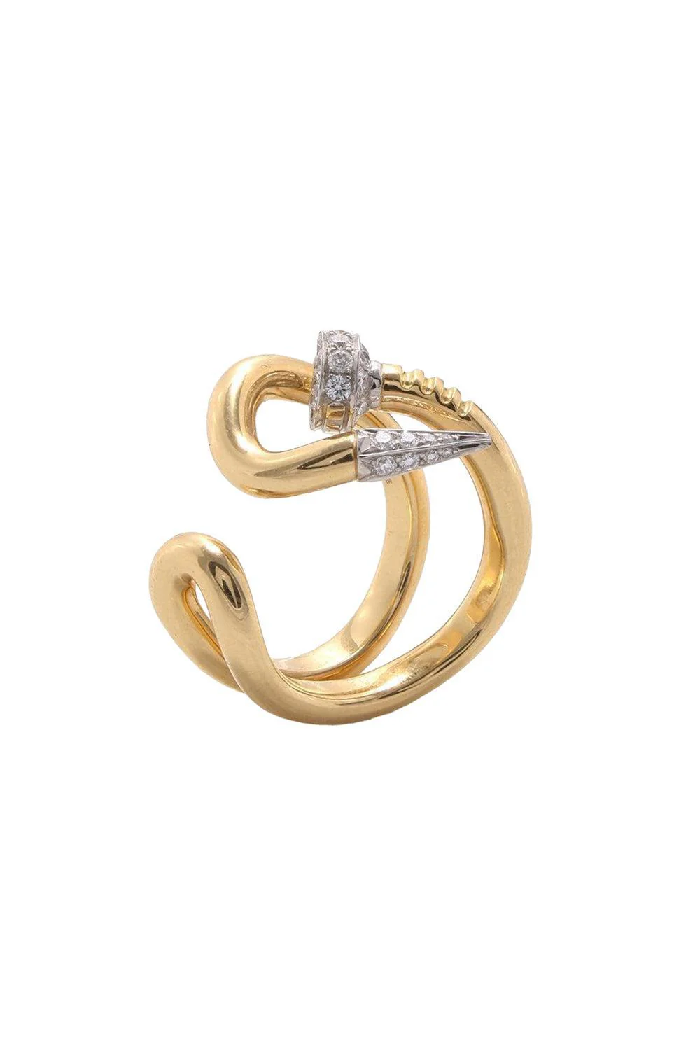 Bent Nail Diamond Ring