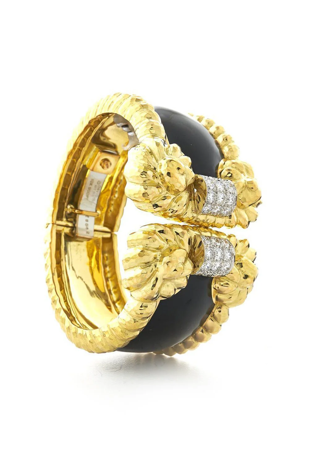 Black Enamel Rope Cuff Bracelet