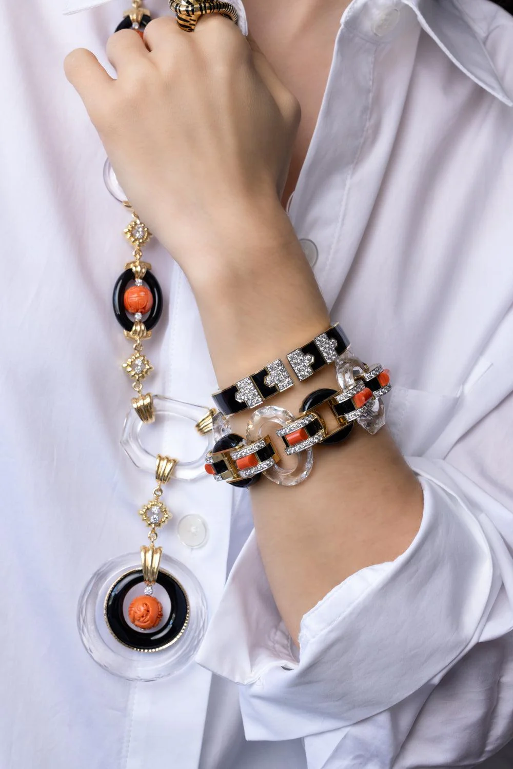 Coral Black Tuxedo Bracelet - Image 3