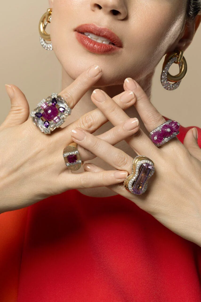 Kunzite Diamond Couture Ring - Image 2
