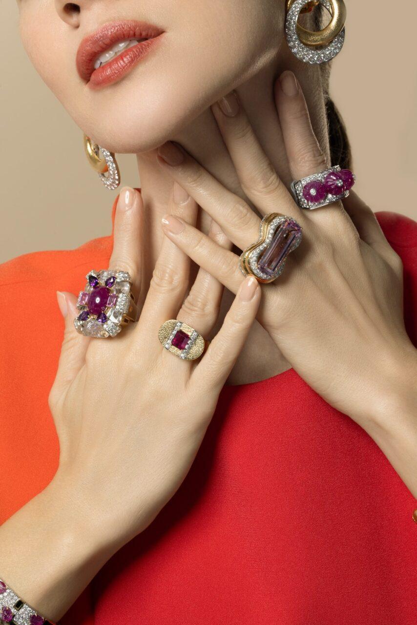 Kunzite Diamond Couture Ring - Image 3