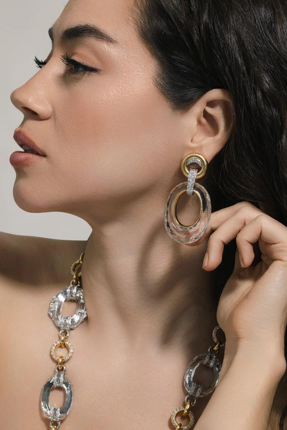 Crystal Hoop Earrings - Image 2