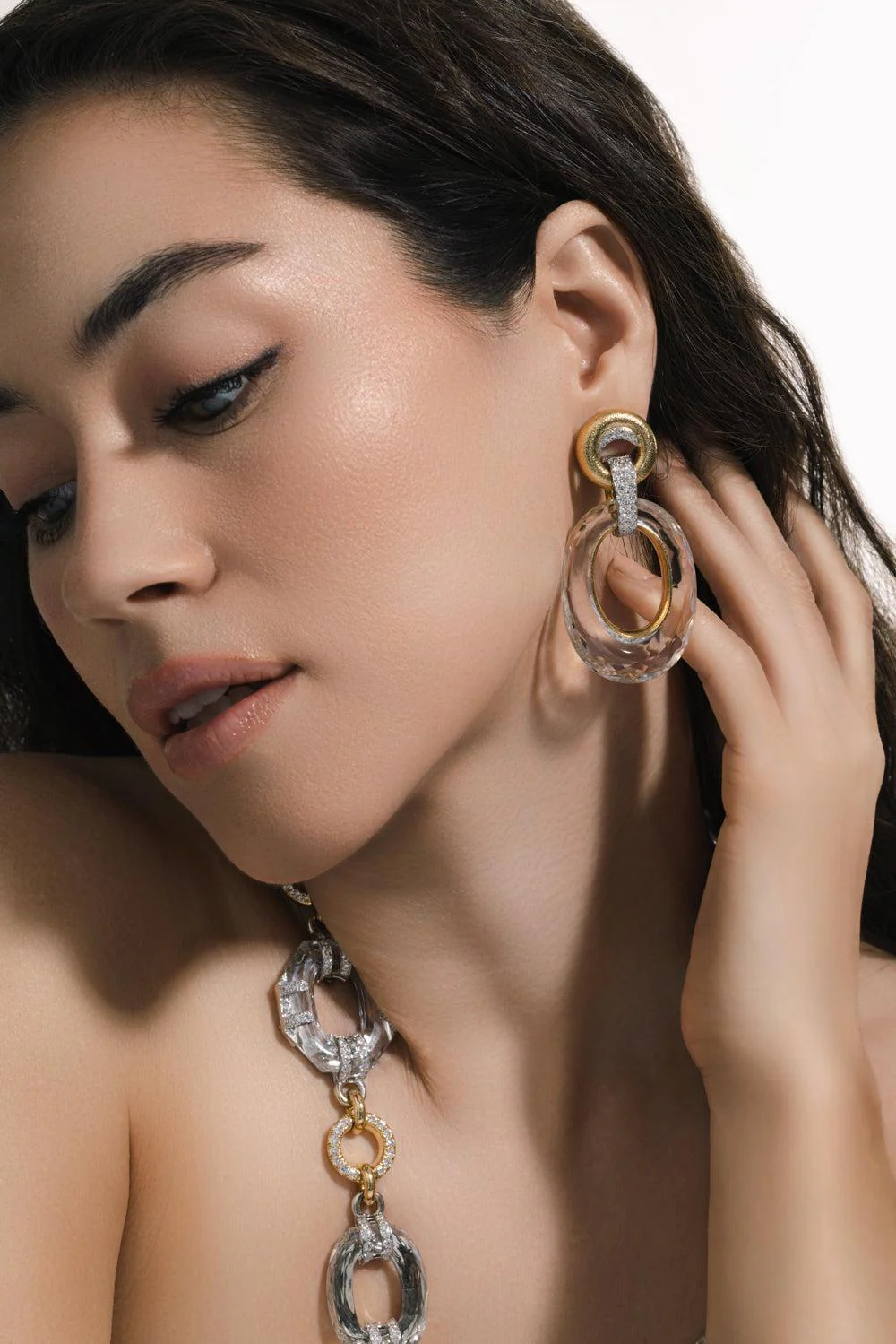 Crystal Hoop Earrings - Image 3