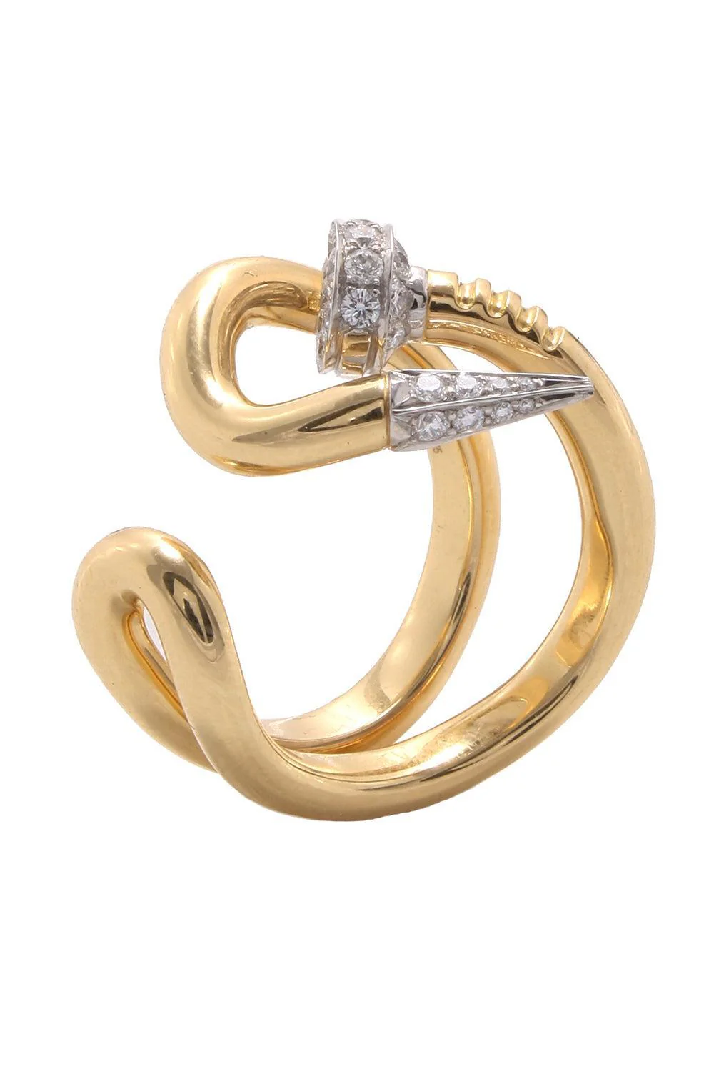 Diamond Bent Nail Ring