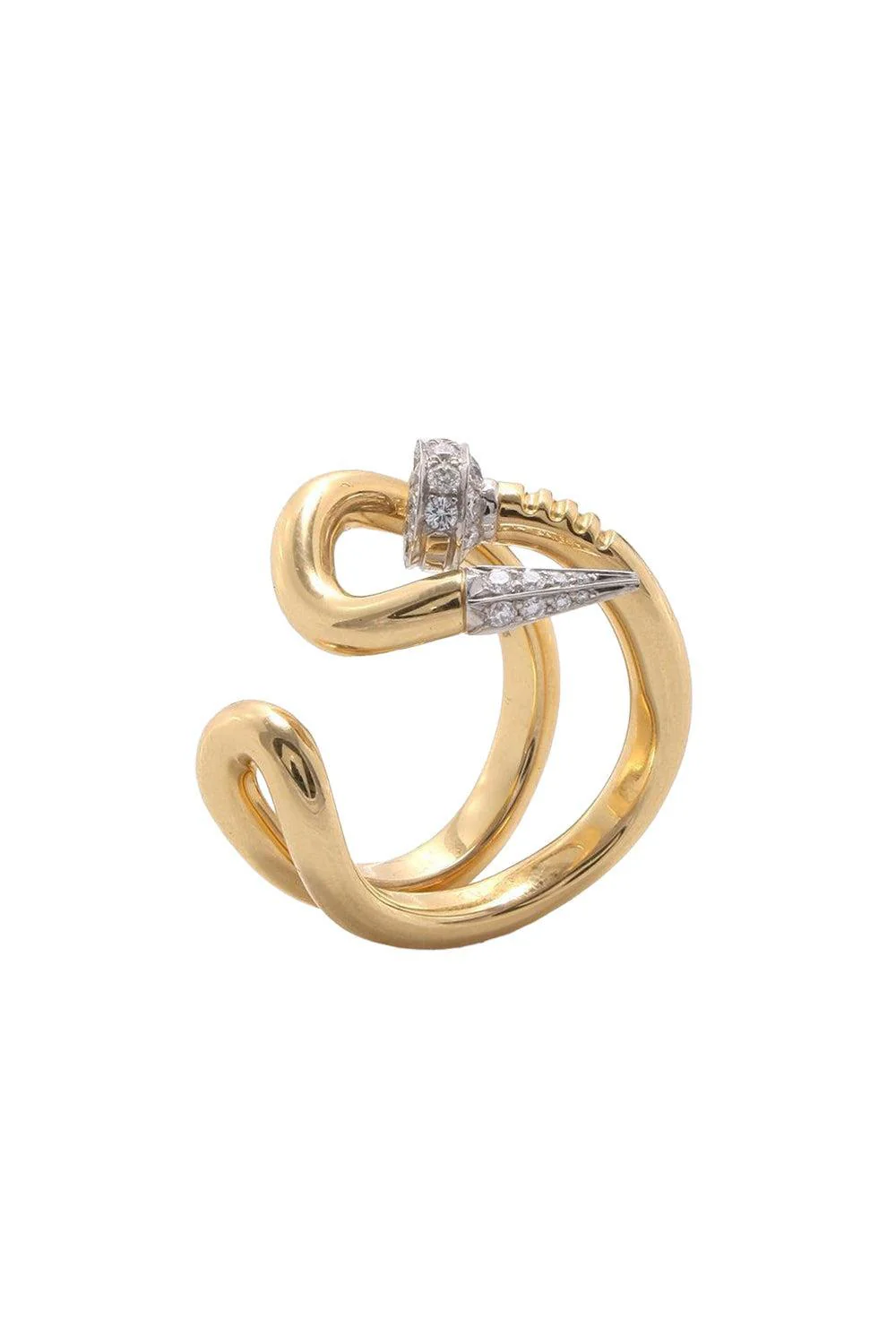 Diamond Bent Nail Ring