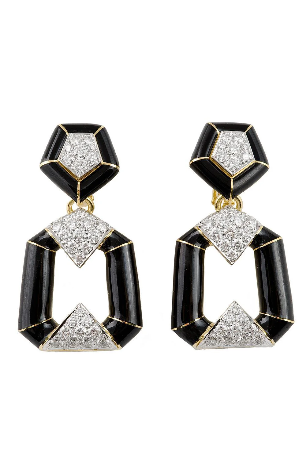 Diamond Black Bamboo Earrings