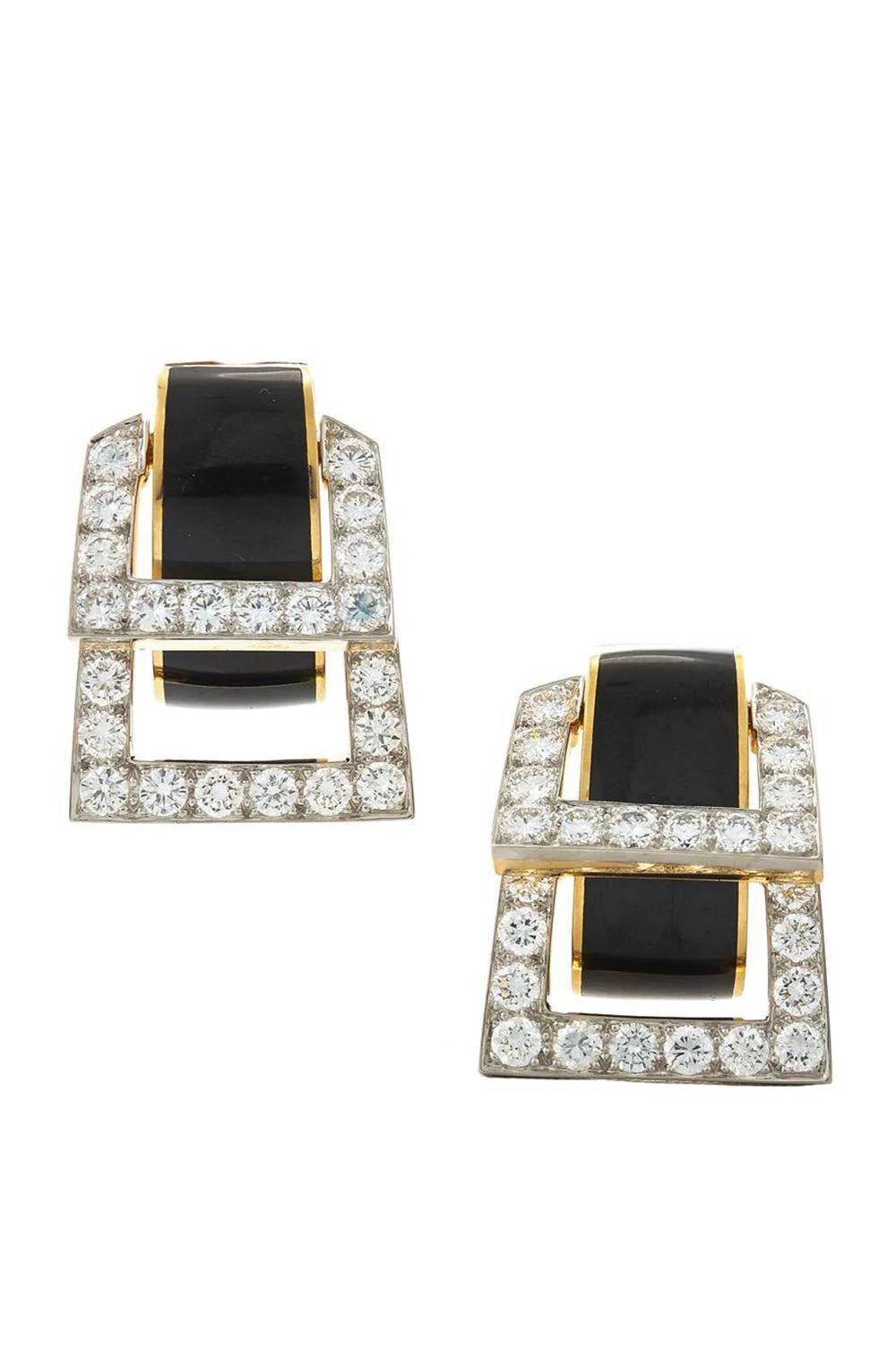 Diamond Black Strap Earrings
