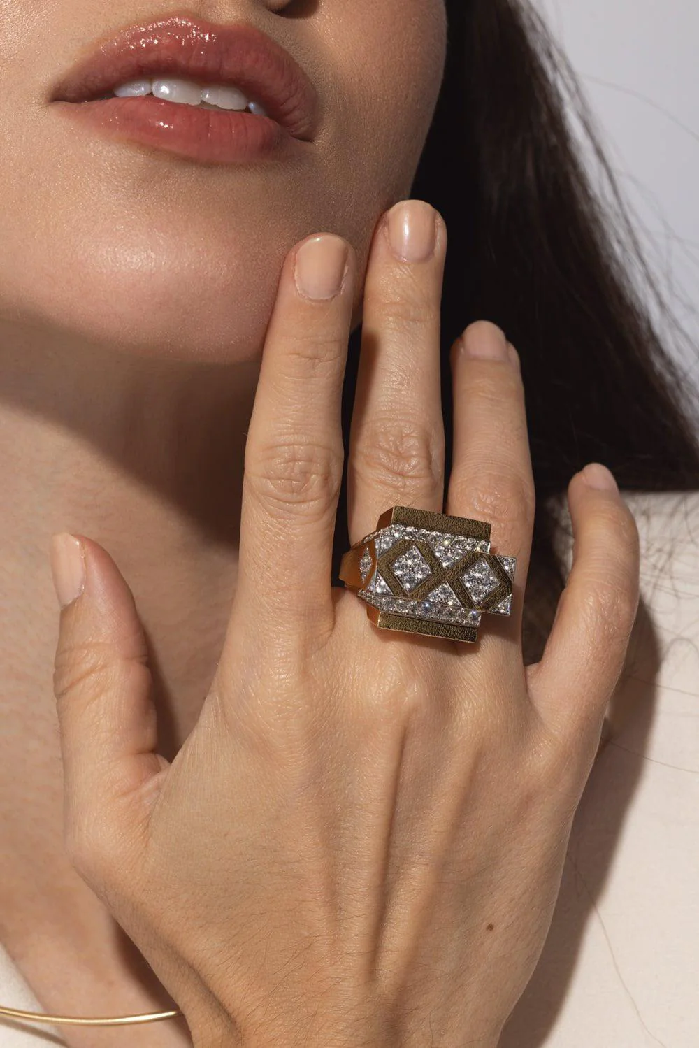 Diamond Cross Beam Ring - Image 3