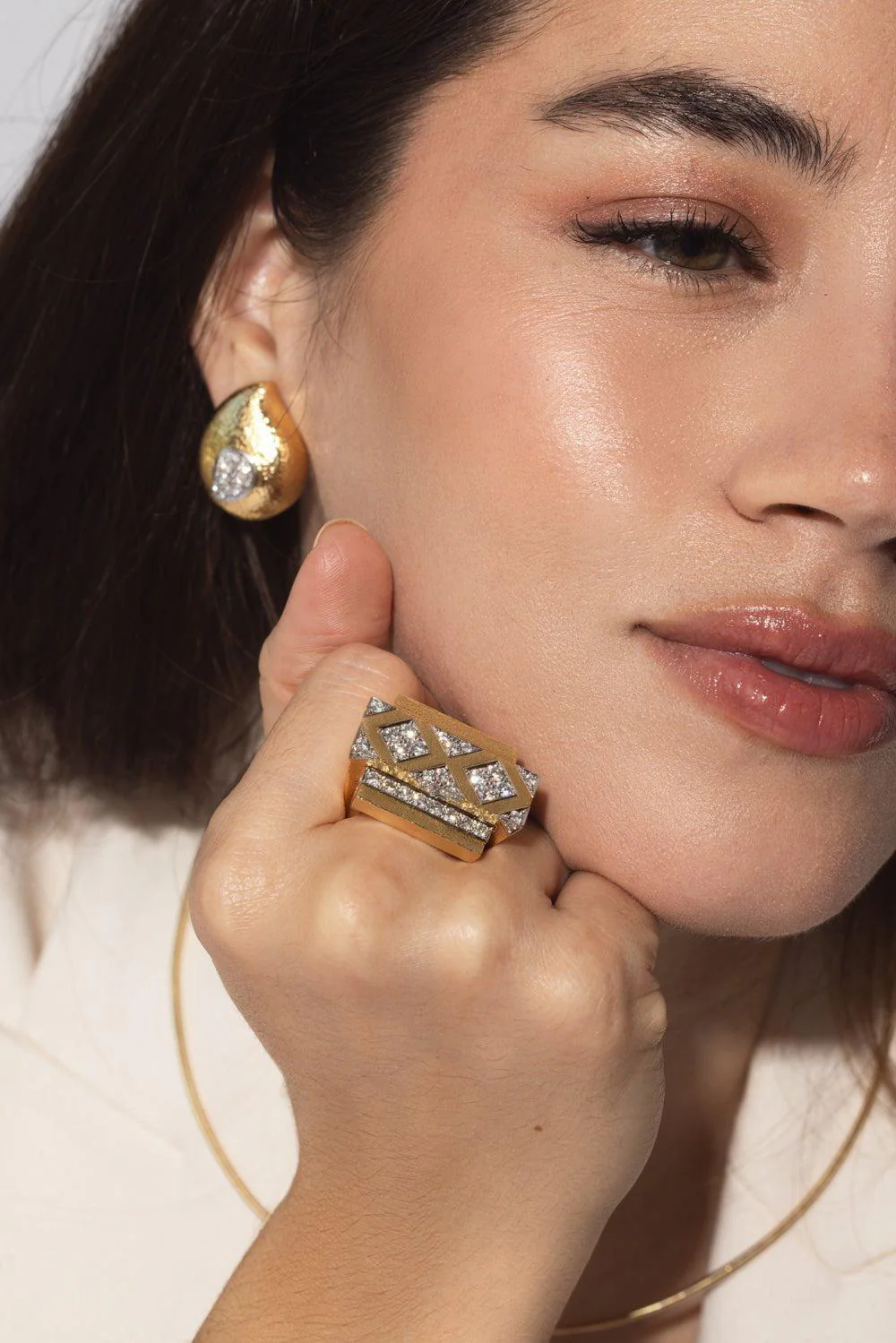 Diamond Cross Beam Ring - Image 5