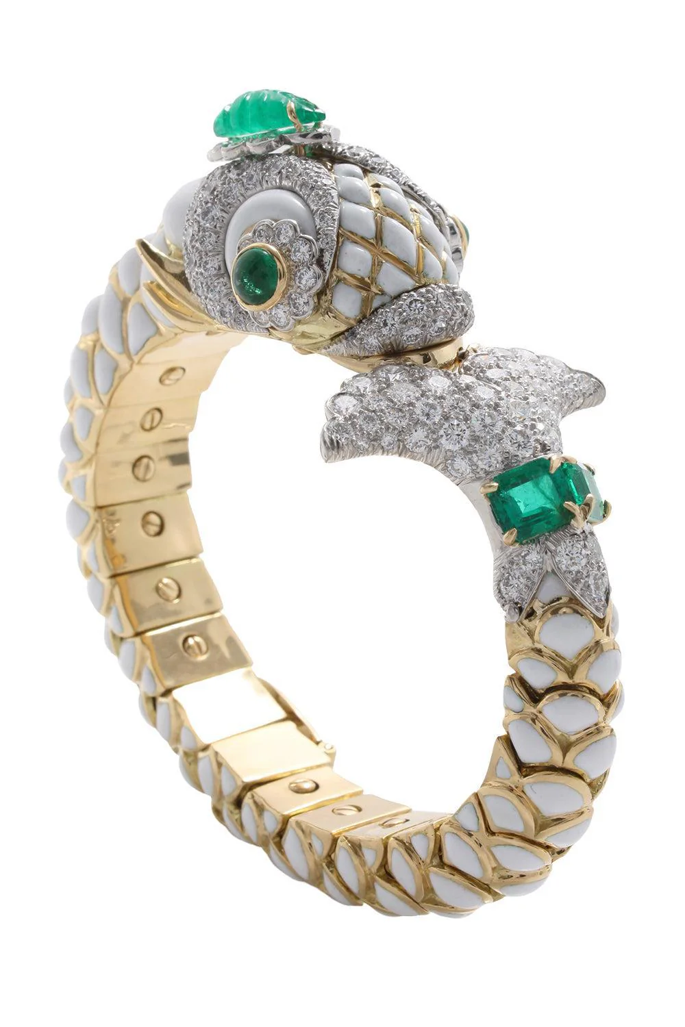 Diamond Emerald Couture Fish Bracelet