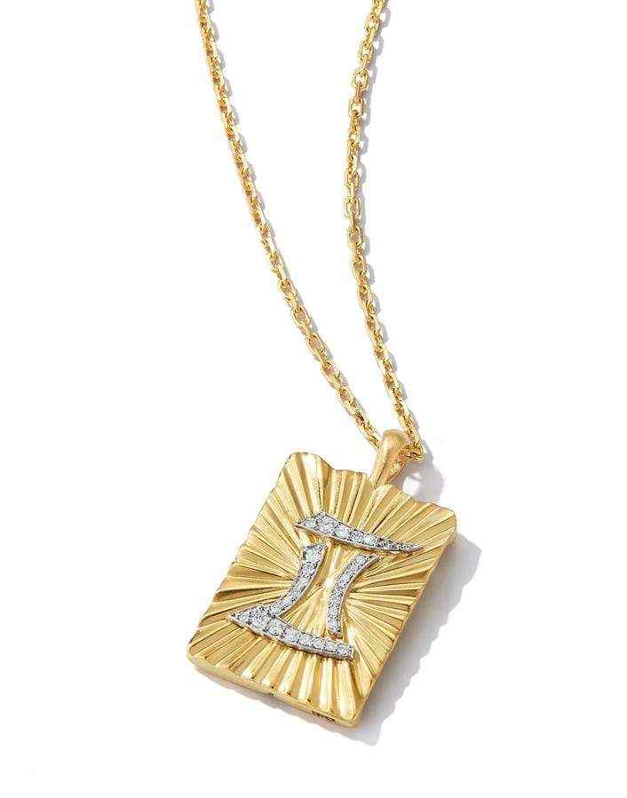 Diamond Gemini Zodiac Pendant Necklace - Image 3