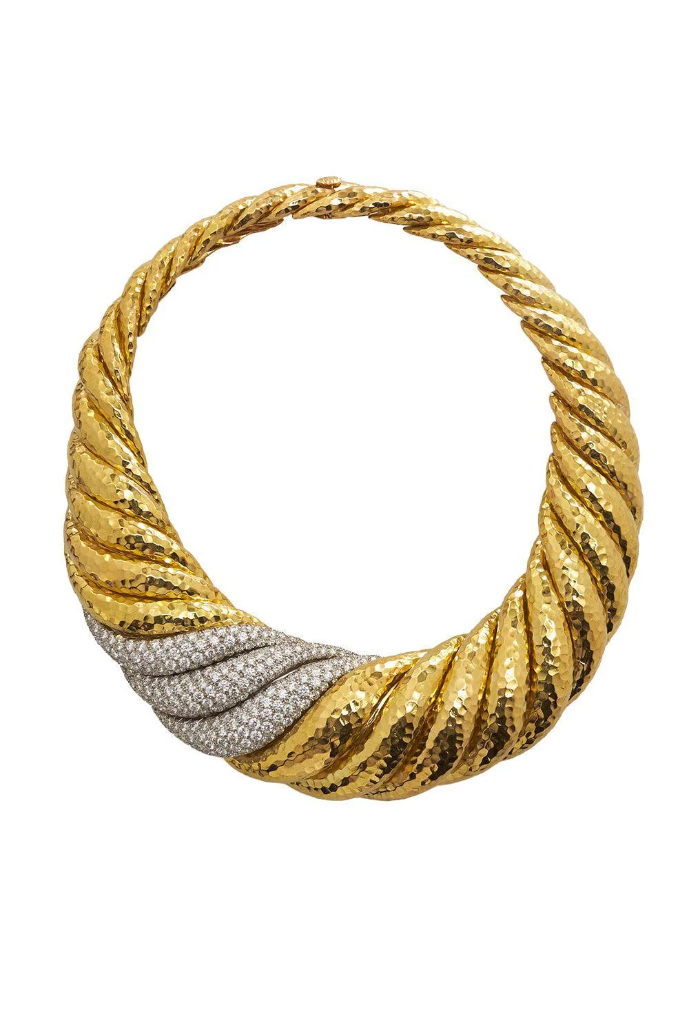 Diamond Hammered Boulevard Necklace