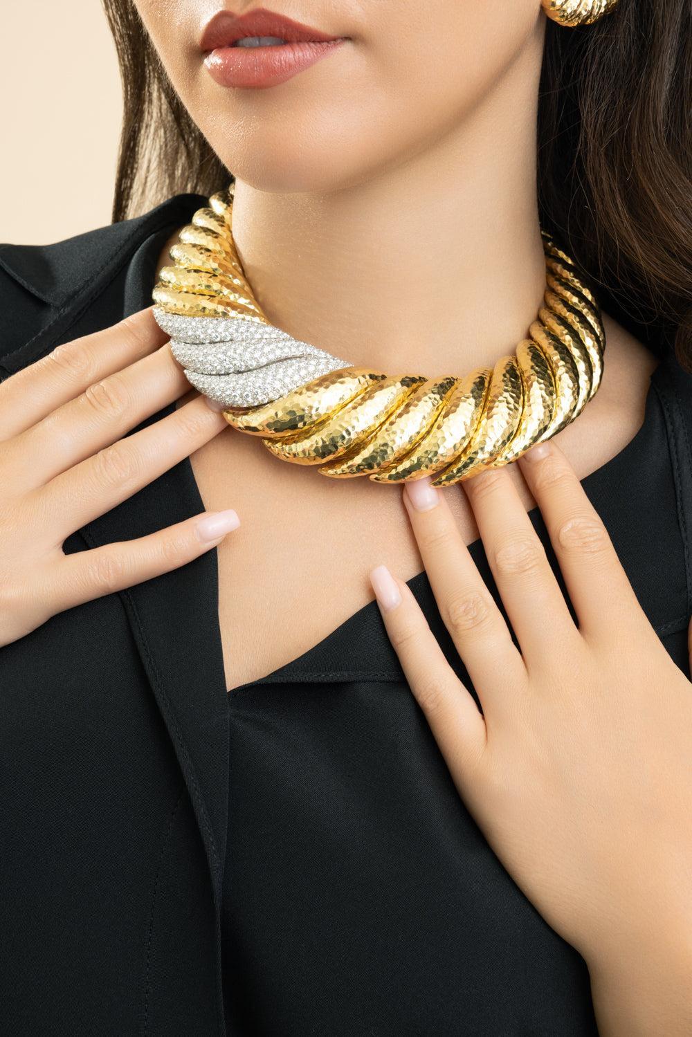 Diamond Hammered Boulevard Necklace - Image 3