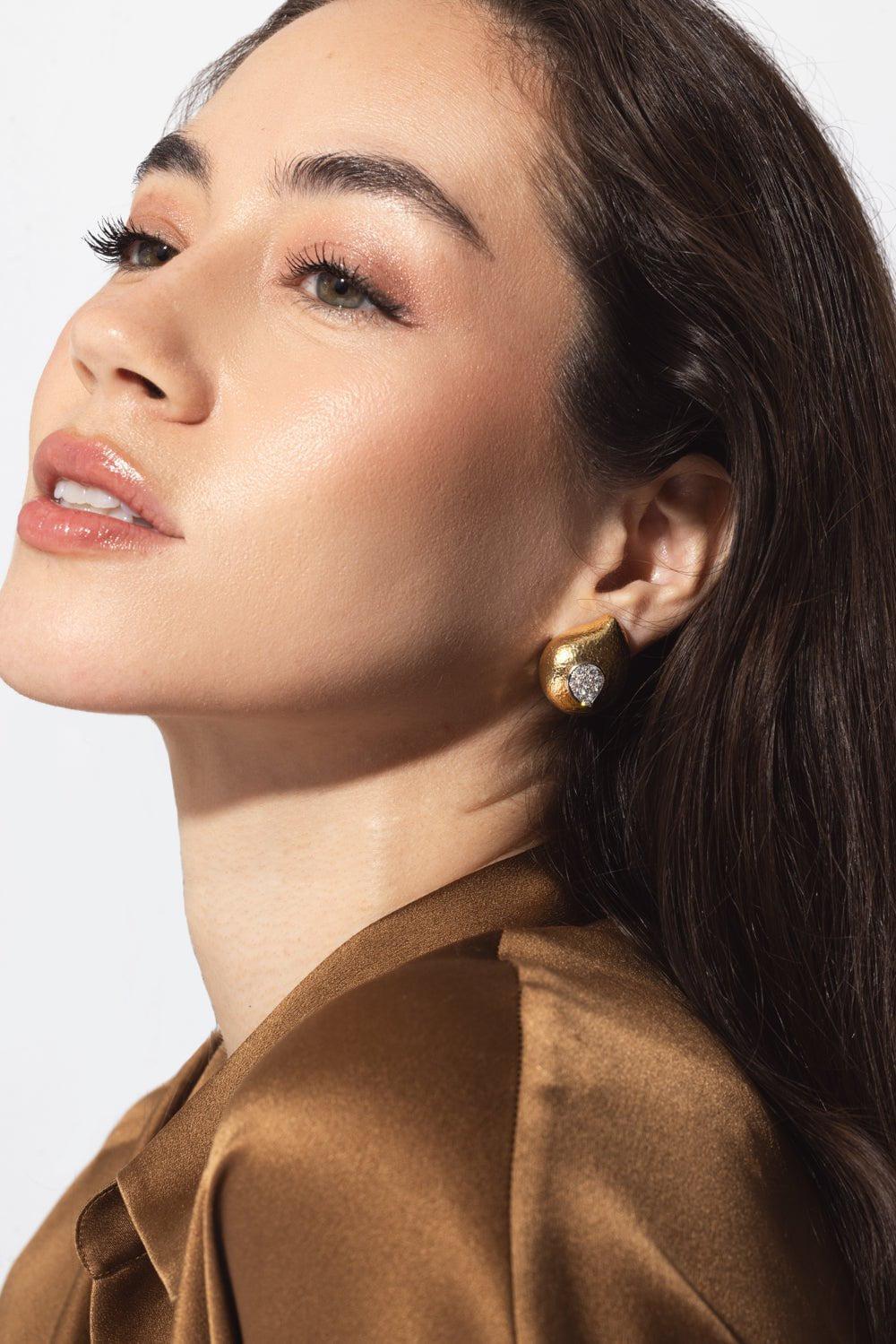 Diamond Paisley Raindrop Earrings - Image 2