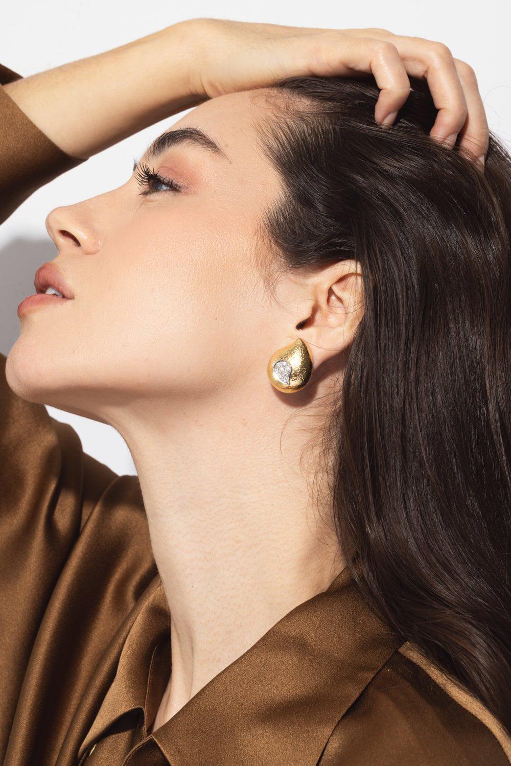 Diamond Paisley Raindrop Earrings - Image 4