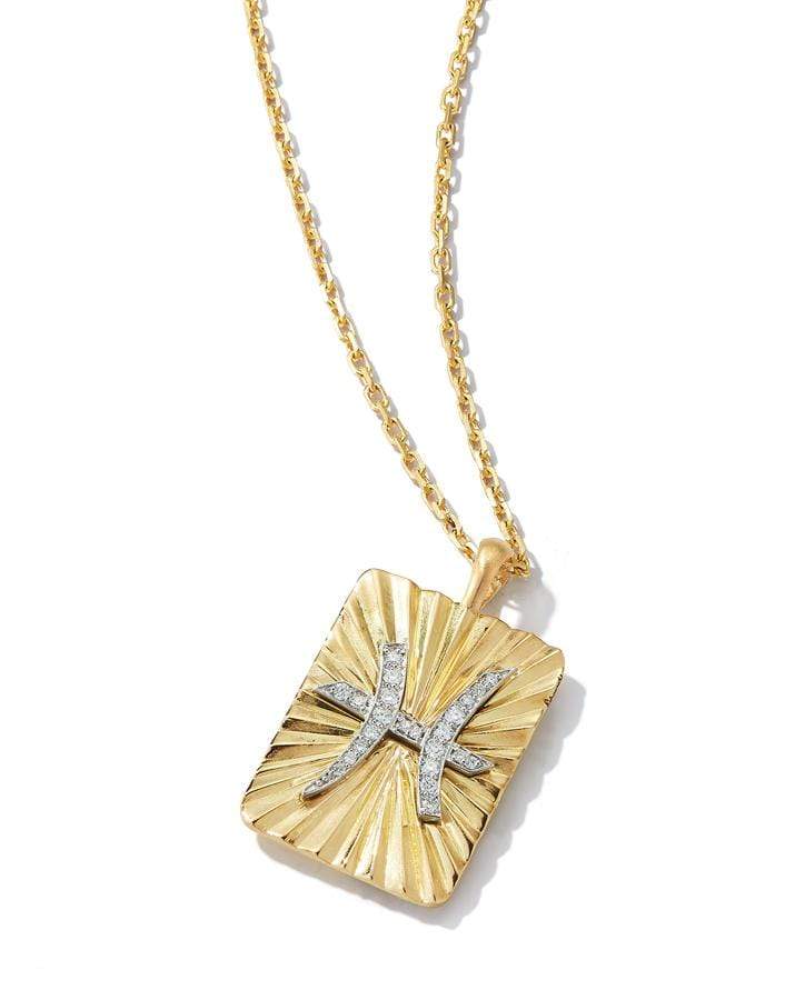 Diamond Pisces Zodiac Pendant Necklace - Image 3