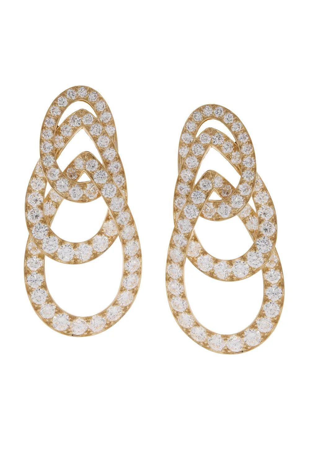 Diamond Triple Deck Earrings