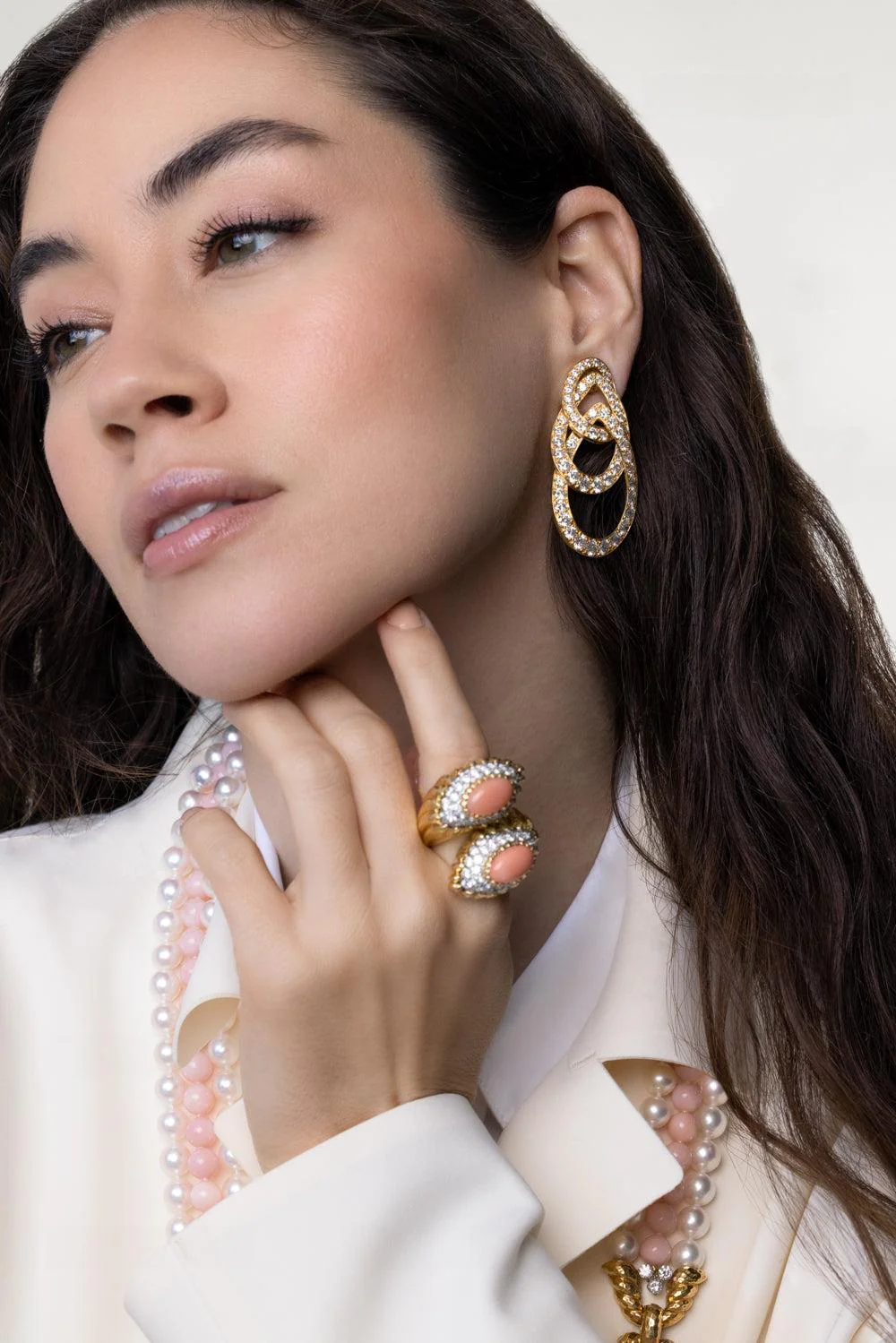 Diamond Triple Deck Earrings - Image 6
