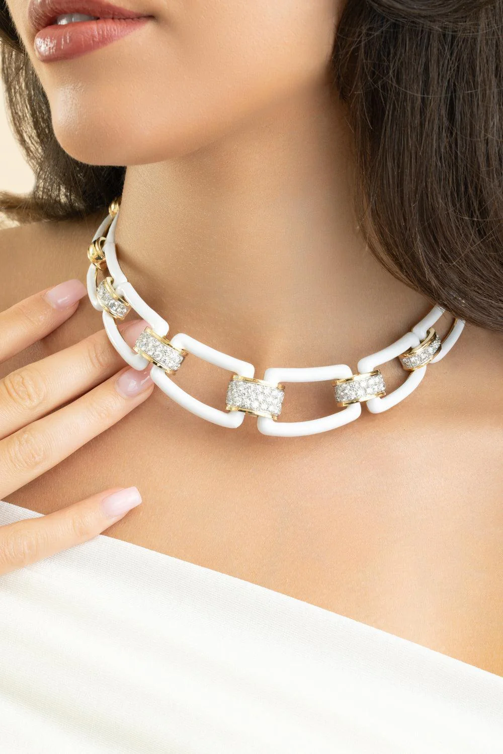 Diamond White City Collar Necklace - Image 3