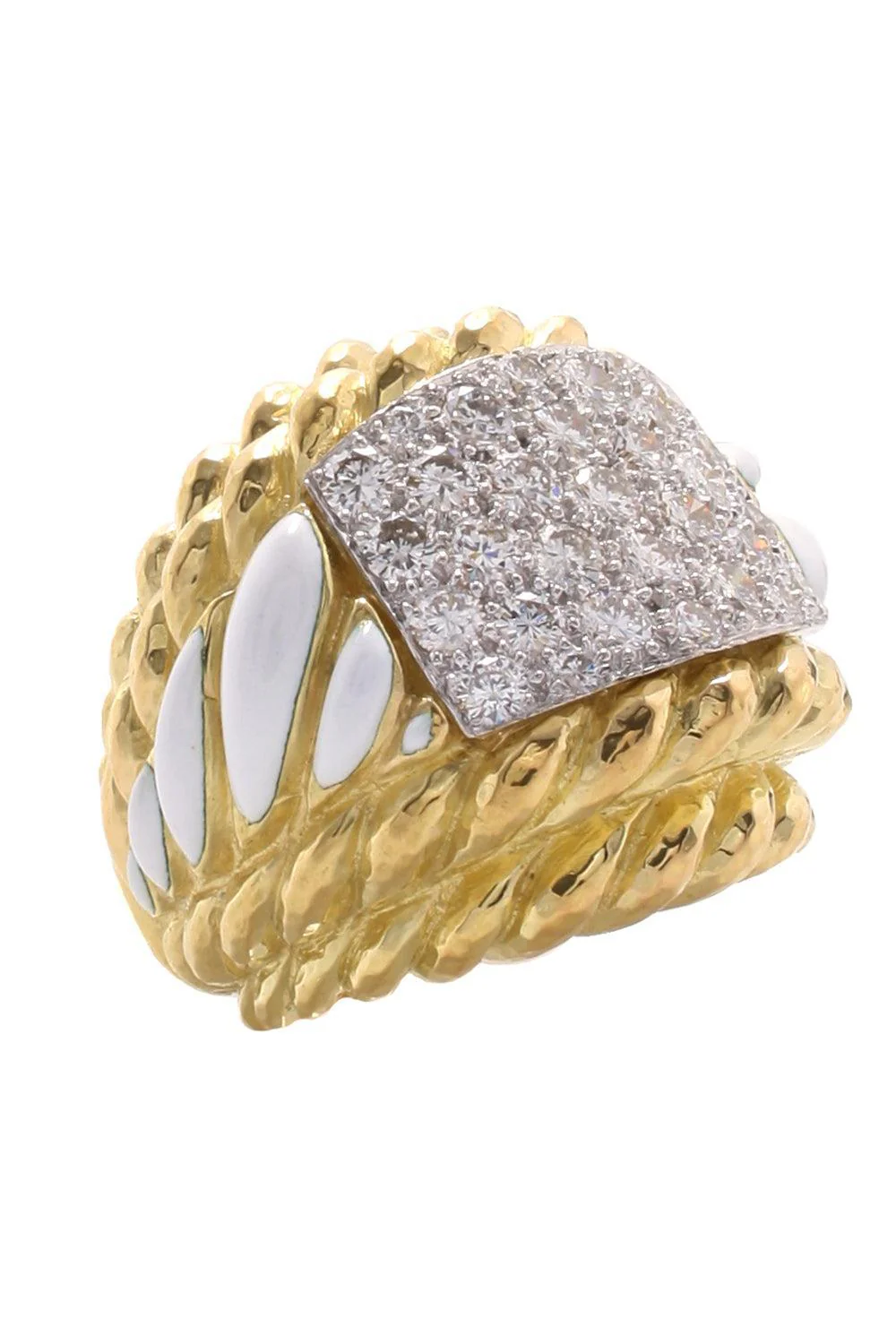 Diamond White Rope Quad Ring