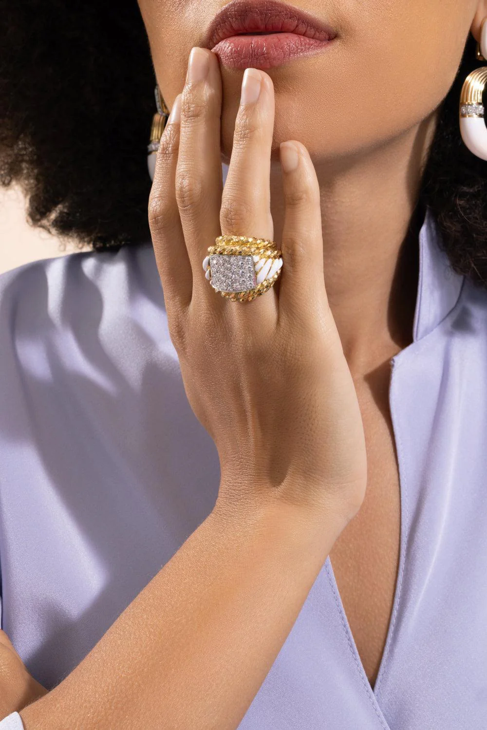 Diamond White Rope Quad Ring - Image 2