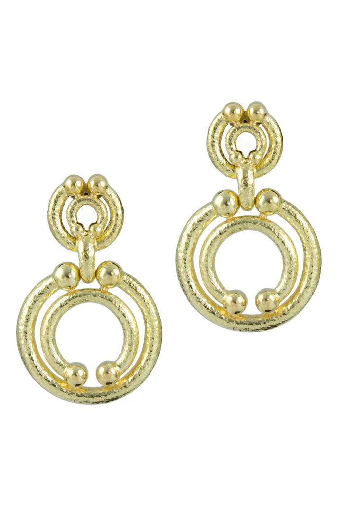 Dotted Hammered Doorknock Earrings
