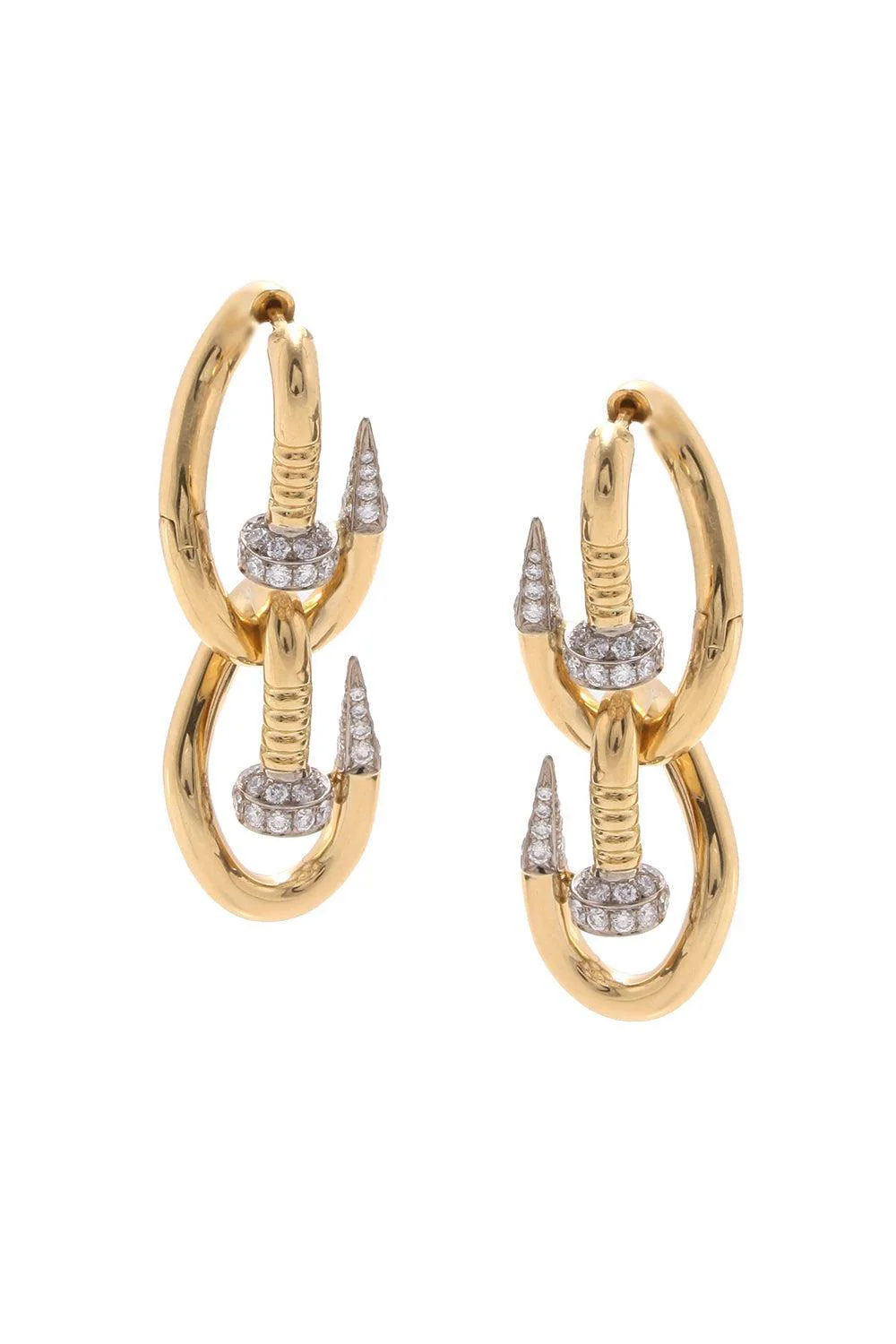 Double Bent Nail Diamond Earrings