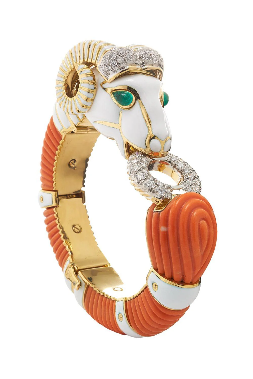 Emerald Coral White Ram Bracelet
