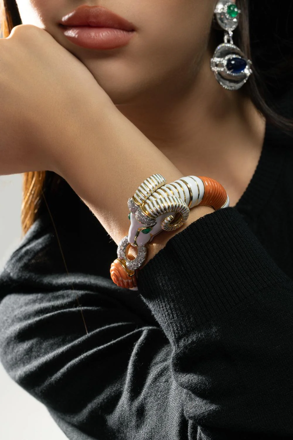 Emerald Coral White Ram Bracelet - Image 2