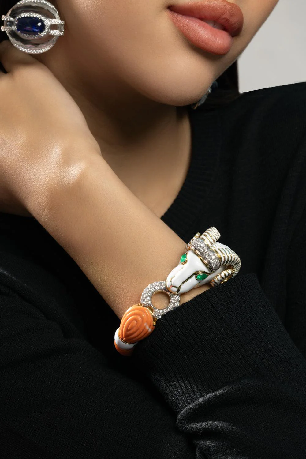 Emerald Coral White Ram Bracelet - Image 4
