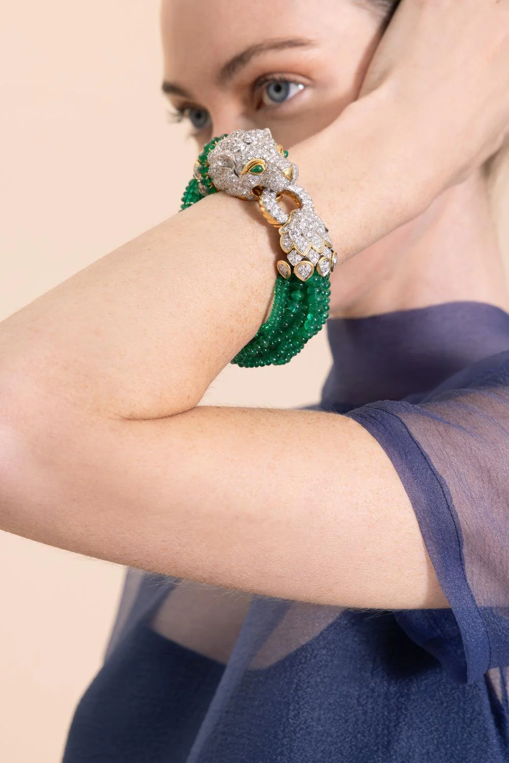 Emerald Diamond Elizabeth Taylor Lion Bracelet - Image 2