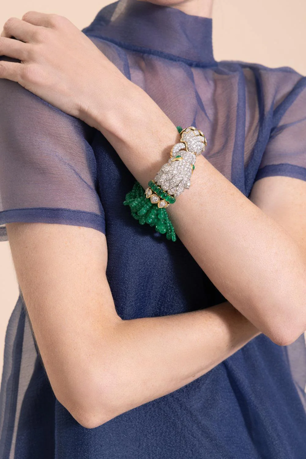 Emerald Diamond Elizabeth Taylor Lion Bracelet - Image 4
