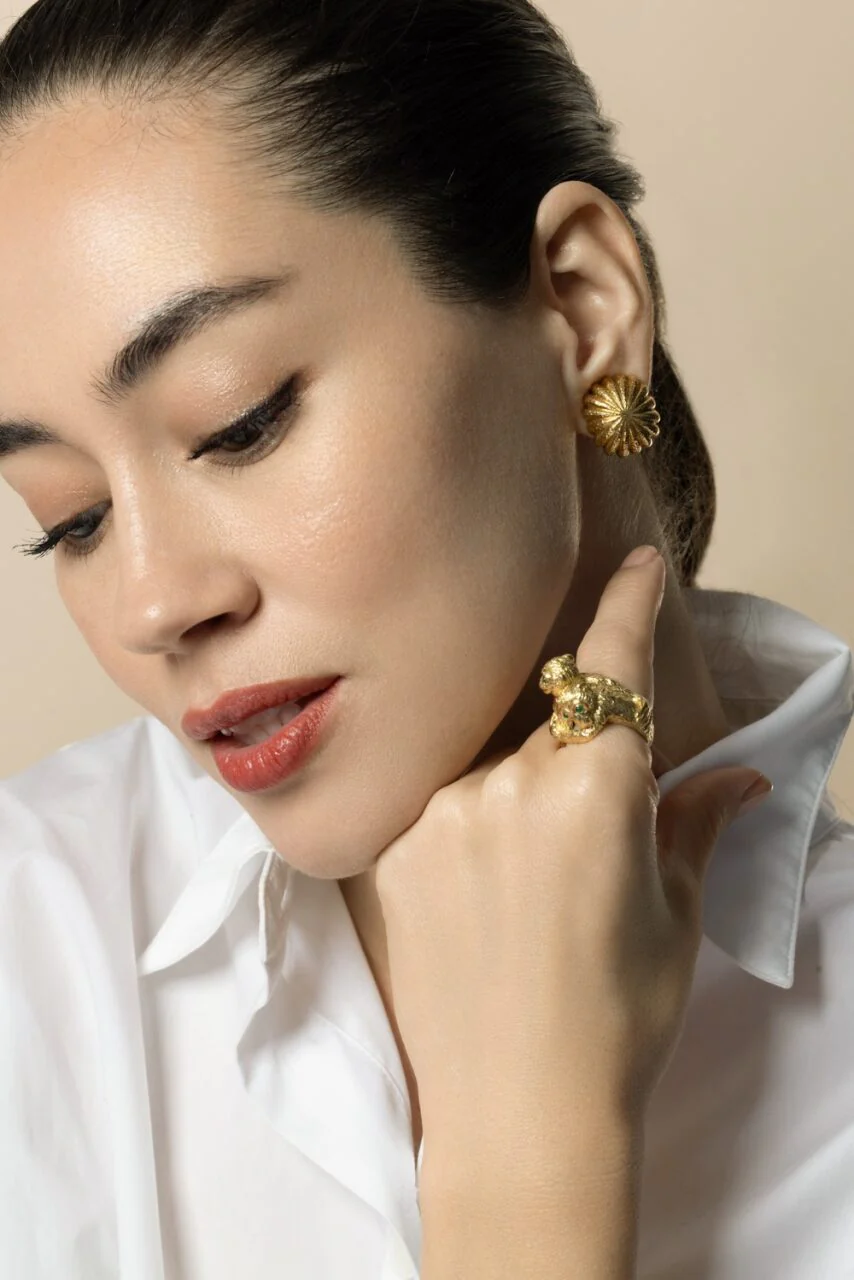 Fluted Dome Earrings - Image 2