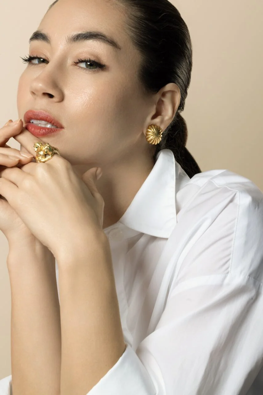 Fluted Dome Earrings - Image 3