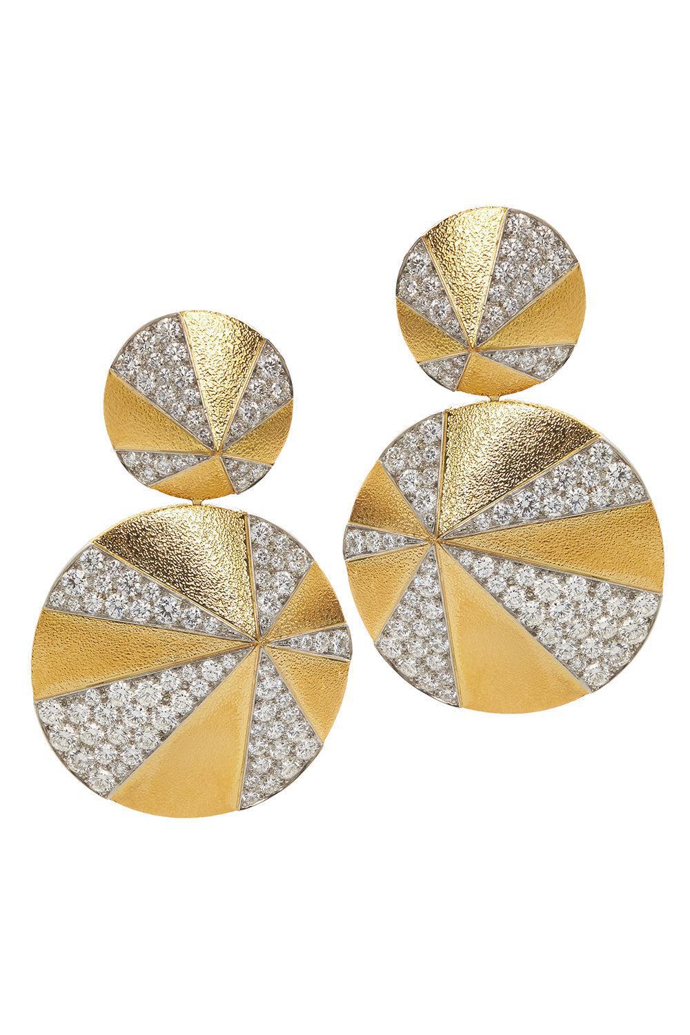 Hammered Diamond Disco Earrings