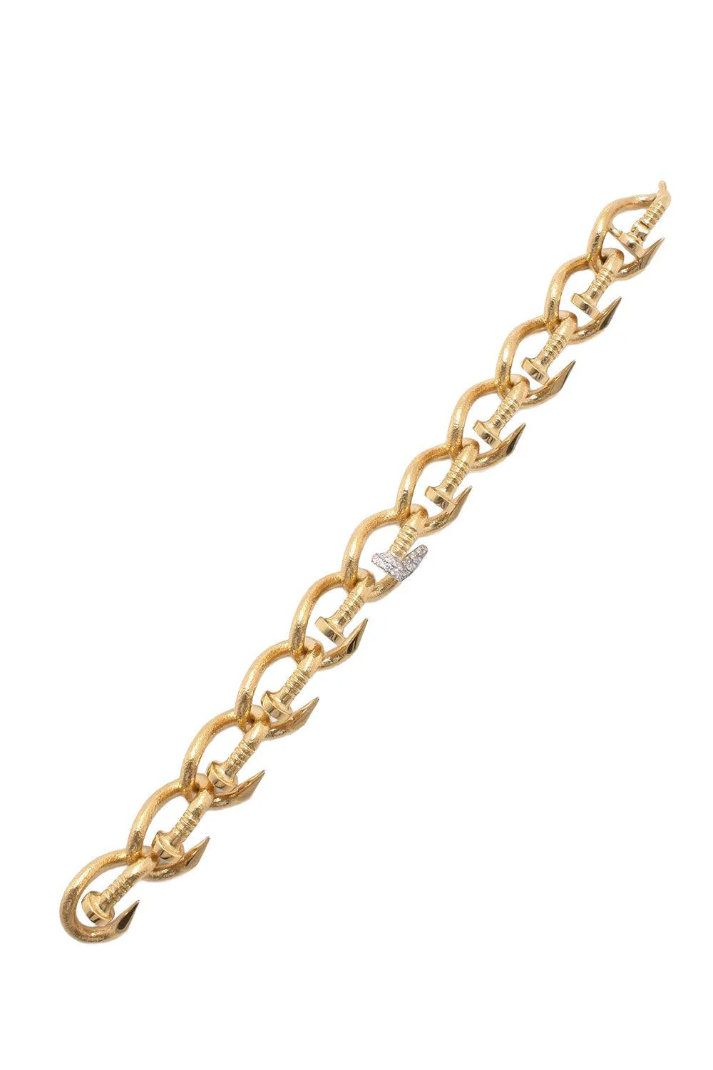 Hammered Diamond Nail Link Bracelet