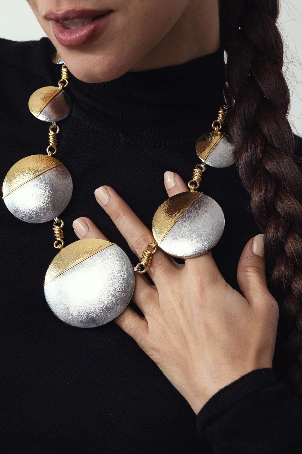 Hammered Lunar Eclipse Necklace - Image 3