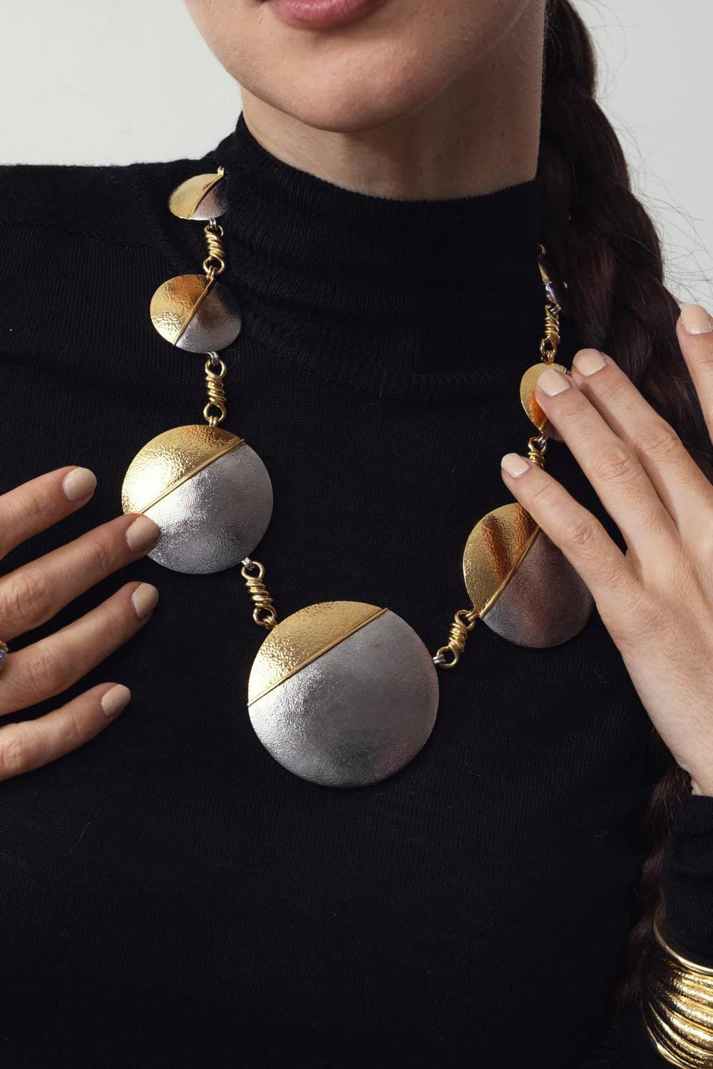 Hammered Lunar Eclipse Necklace - Image 4