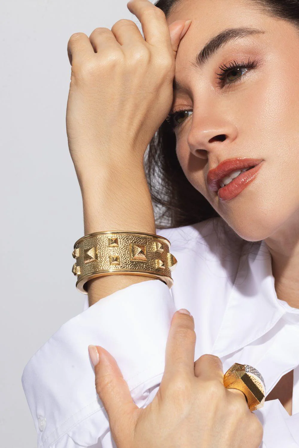 Hammered Narrow Bastille Bracelet - Image 3