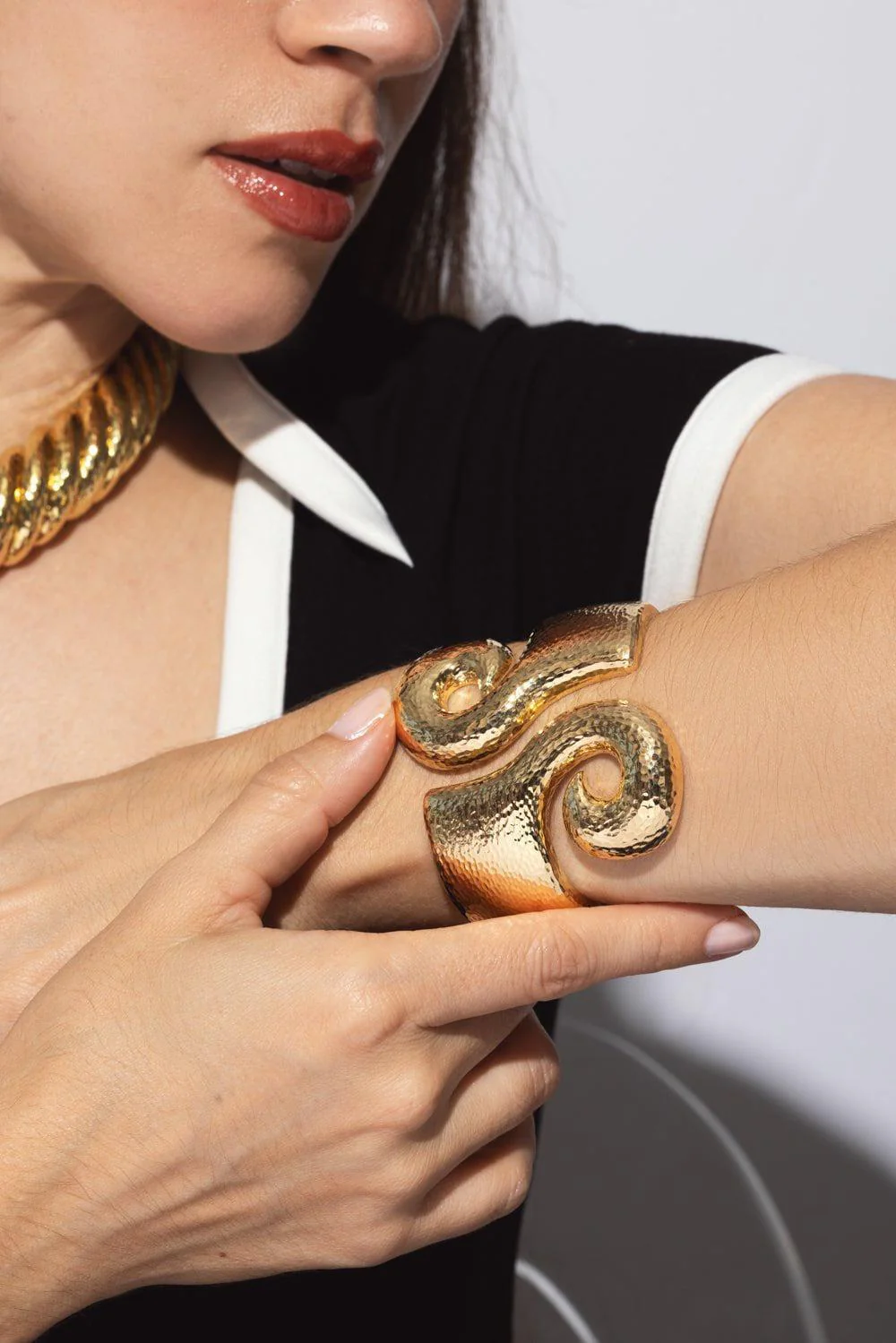 Hammered Scroll Cuff Bracelet - Image 3