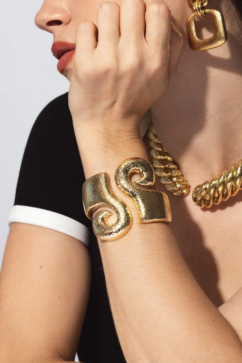 Hammered Scroll Cuff Bracelet - Image 4
