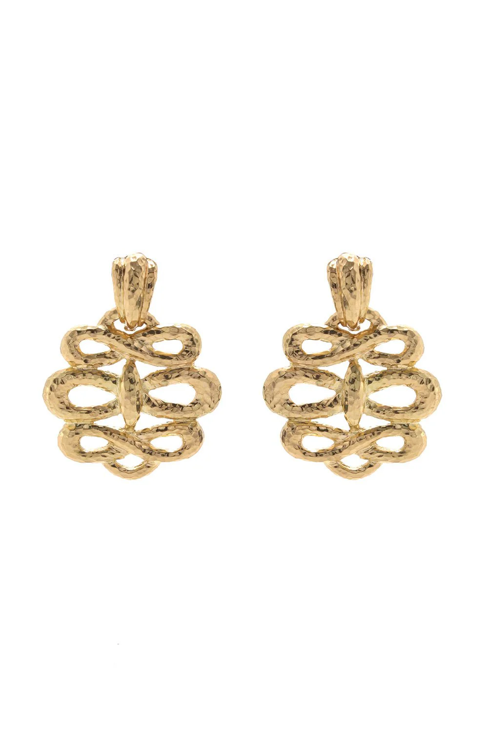 Hammered Triple Infinity Earrings