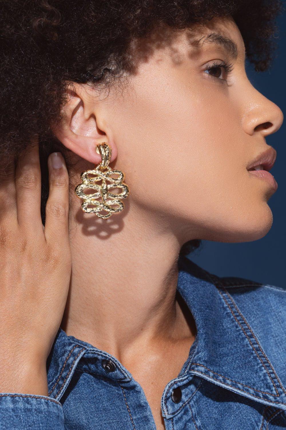Hammered Triple Infinity Earrings - Image 2