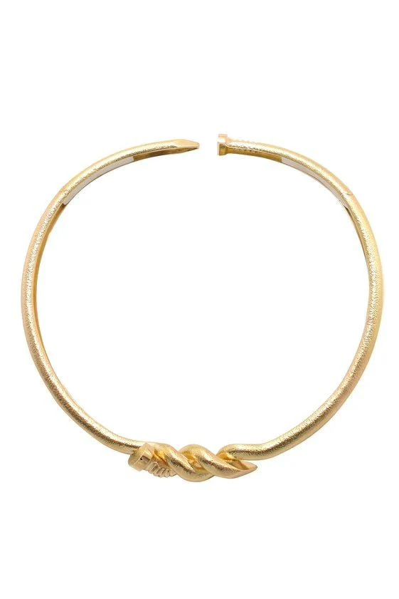 Hammered Twist Nail Collar Necklace
