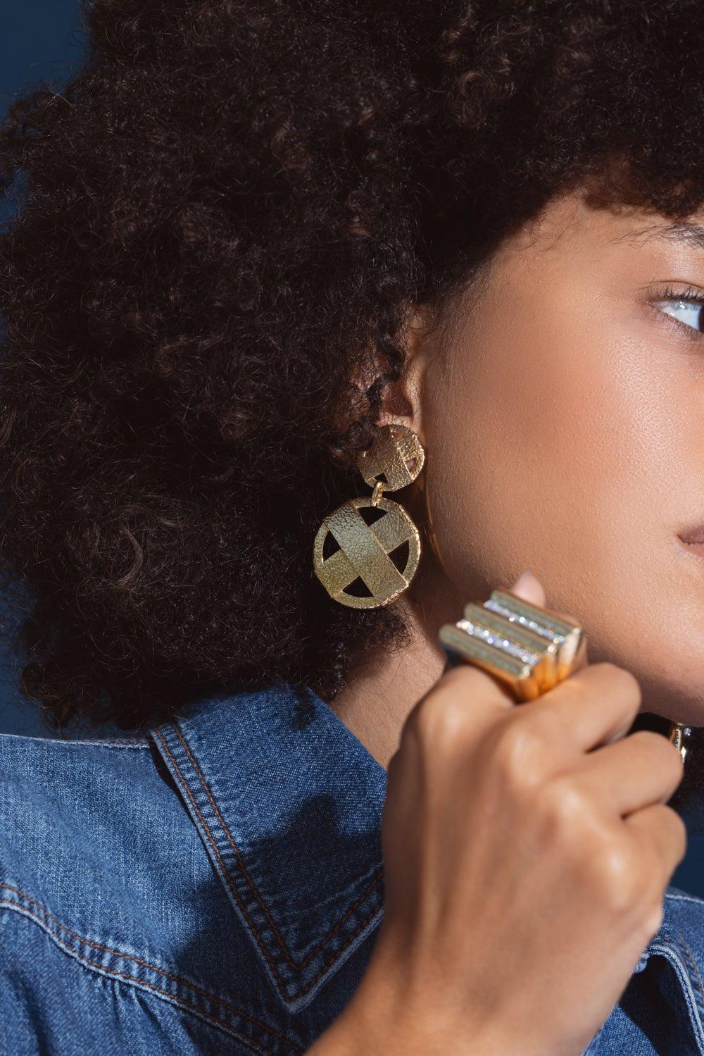Hammered XO Earrings - Image 3