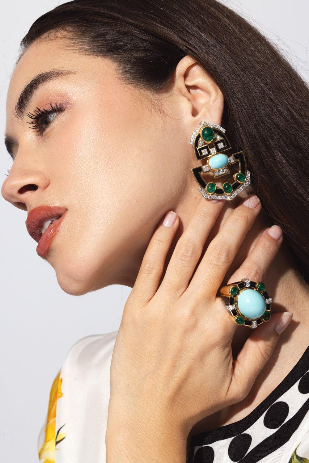 Helena Scroll Drop Earrings - Image 3