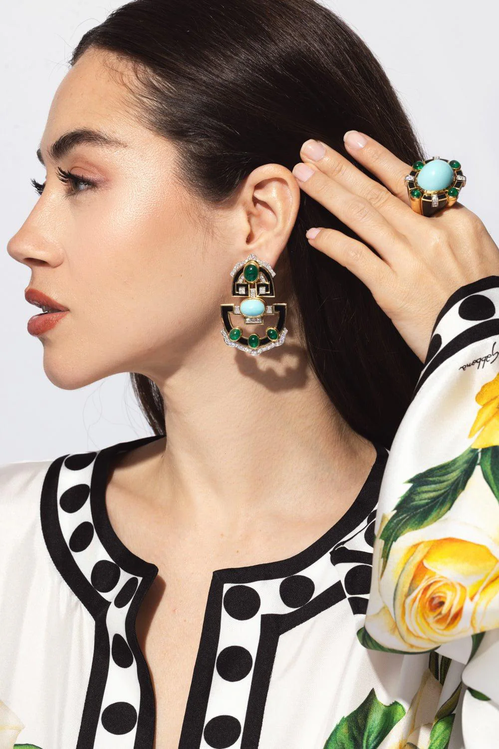 Helena Scroll Drop Earrings - Image 4