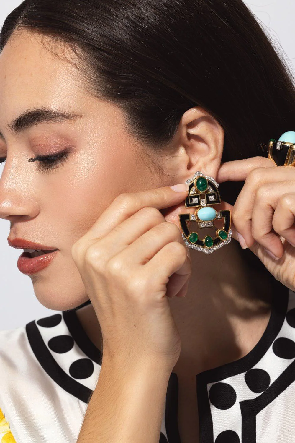 Helena Scroll Drop Earrings - Image 5