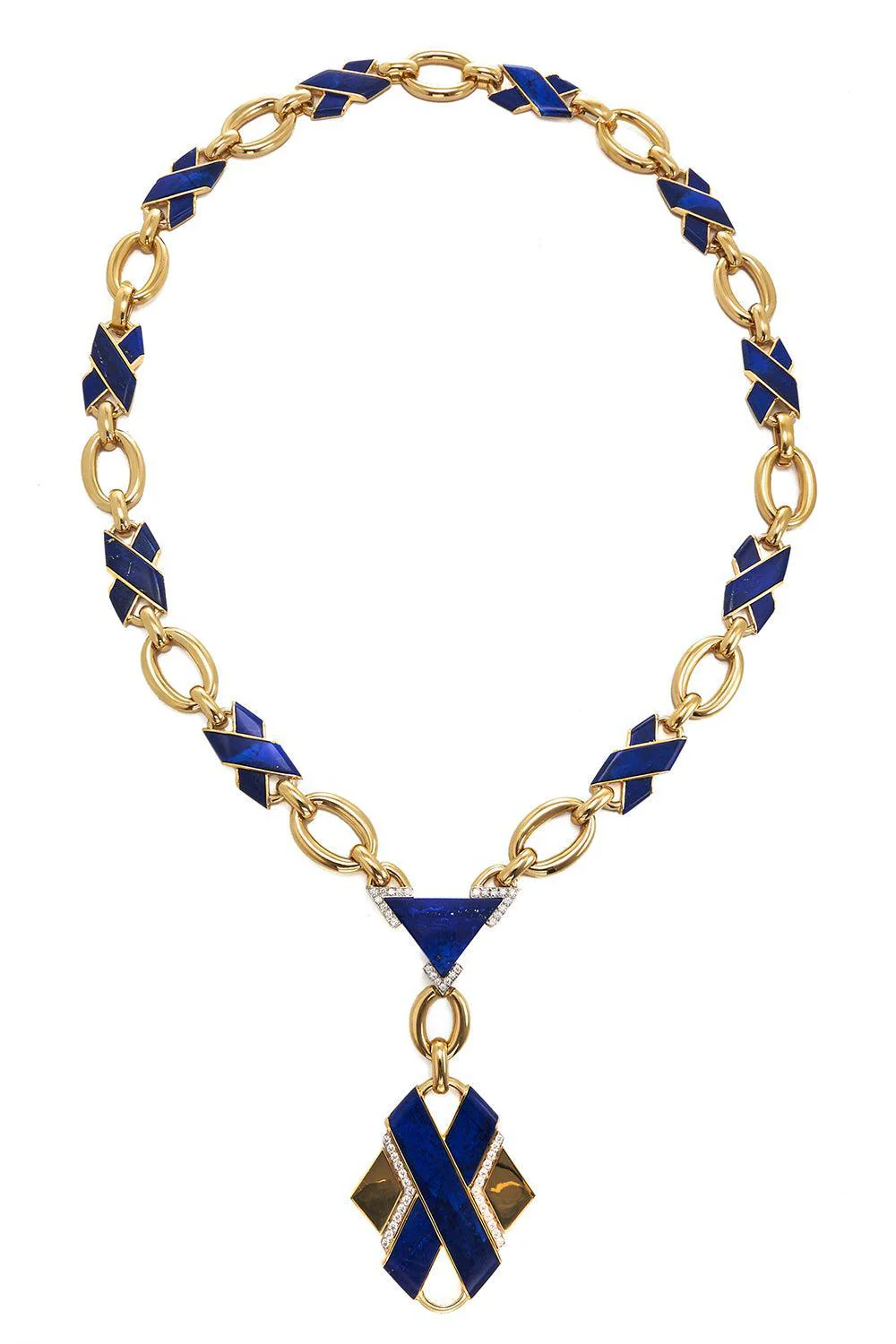 Lapis Carved Couture Necklace