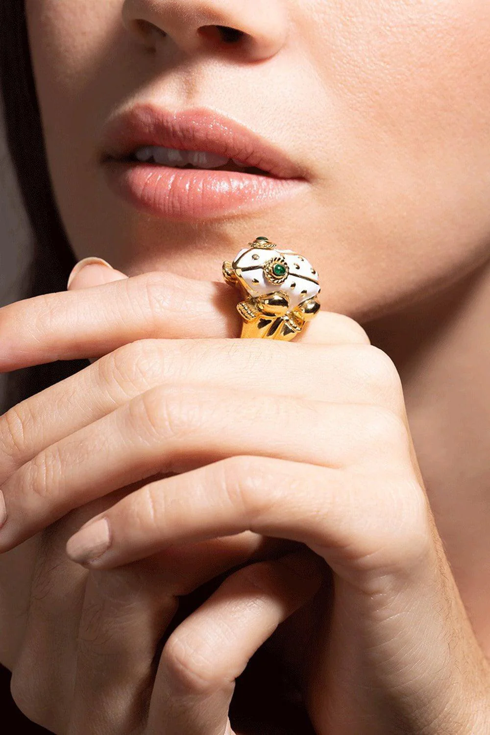Large White Frog Ring - Image 2